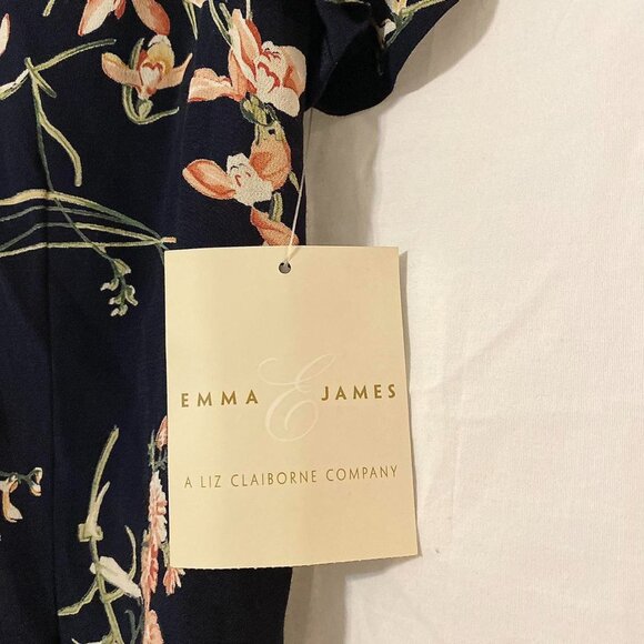 Emma James Navy Blue Floral Blouse | NWT - Picture 4 of 4